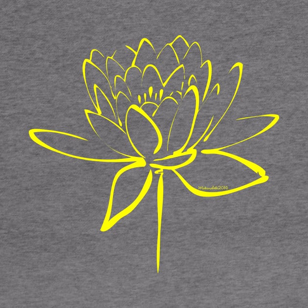 Yellow Lotus Calligraphy by MakanaheleCreations